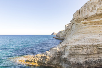 Fototapeta na wymiar Seascape with rock formation land
