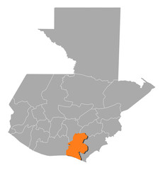 Fototapeta premium Map - Guatemala, Santa Rosa