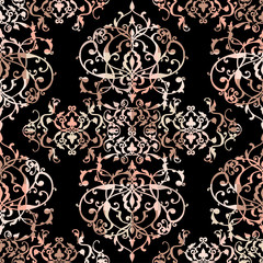 Vector abstract seamless patchwork pattern with geometric and floral ornaments, stylized flowers, dots, snowflakes and lace. Vintage arabic style