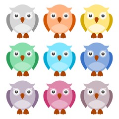 Set of owls