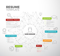 Vector original minimalist cv / resume template