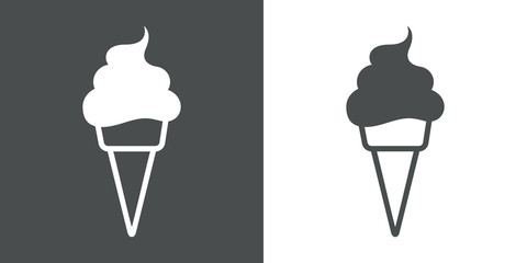 Icono plano cono de helado