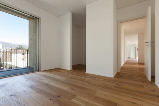 Interior, room with parquet floor
