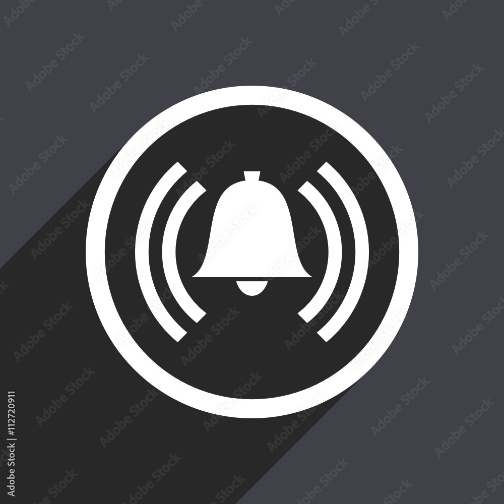 Poster Flat design gray web alarm vector icon