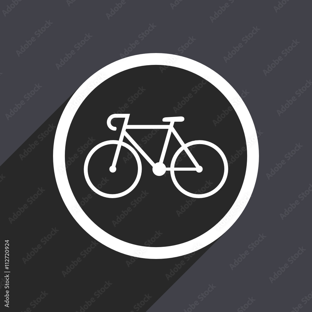Poster flat design gray web bicycle vector icon