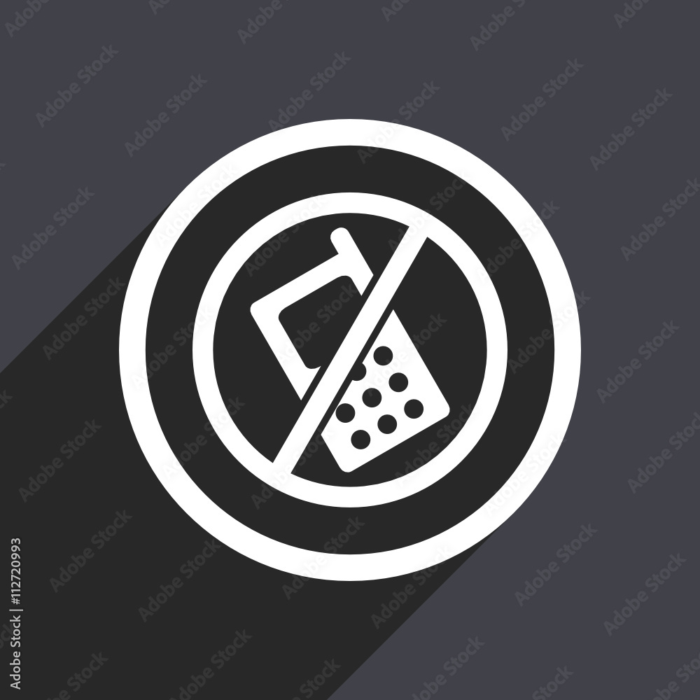 Poster Flat design gray web no phone vector icon