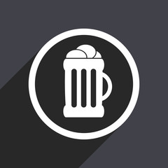 Flat design gray web beer vector icon