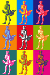 Scott cosplaying Merlin Monroe popart set