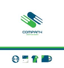 Abstract green blue company sign logo icon