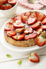 Strawberry and almond tart