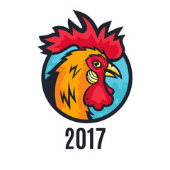 Rooster. East symbol 2017 Chinese zodiac sign