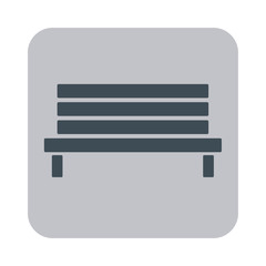 Outdoor park wooden bench vector icon
