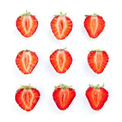 Beautiful strawberries isolated on white