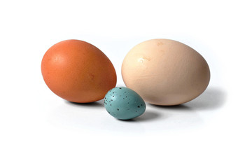 three different eggs