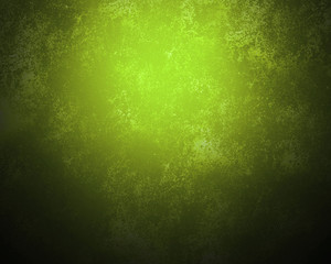 The textured grunge background the lit wall, green