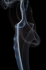 Obraz premium White smoke, isolated on black background.