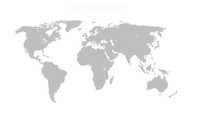 World map shape, filled with circles pattern