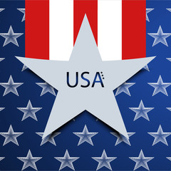 American flag, vector graphics, cover, banner, brochure. USA.