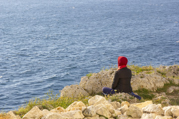 Yoga on the cliff