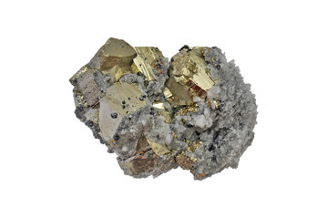 Quartz crystals,zinc blend and beautiful pyrite
