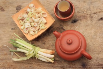 Hot tea with lemon grass