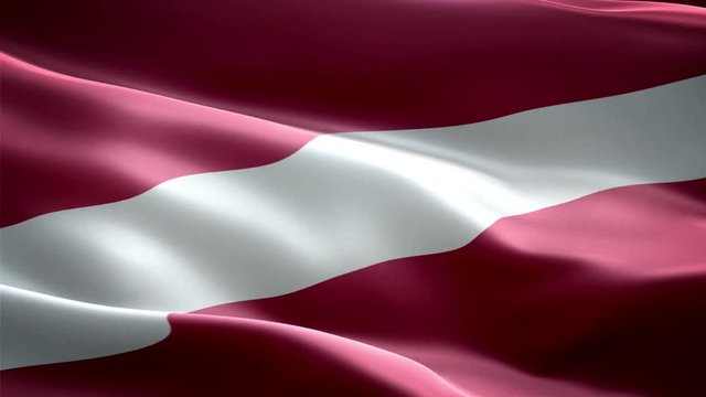 Latvia national flag. Infinite loop. New effect and different lightining.