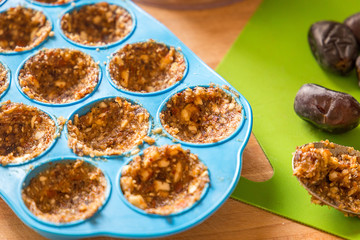 Preparation of Raw Healthy Paleo Vegan Raffaello Candies, Close-up