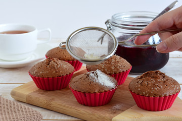 muffins with cocoa