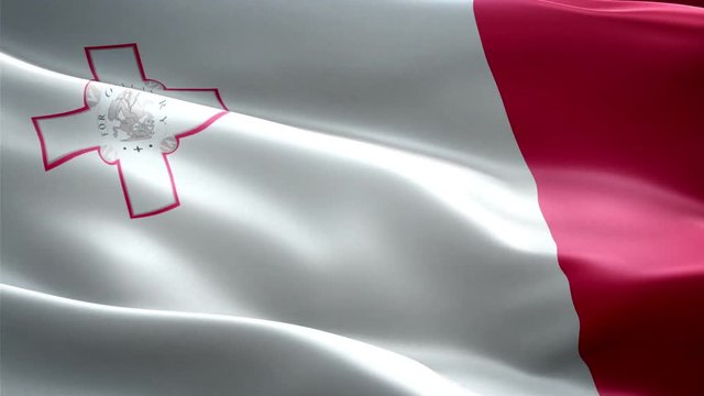 Malta national flag. Infinite loop. New effect and different lightining.