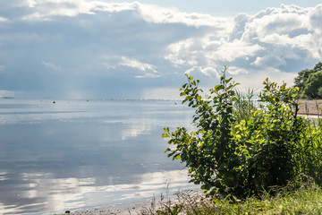 waters landscape with blue sky and clouds