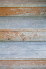 Close-up detail of lines and grain on old wood steps