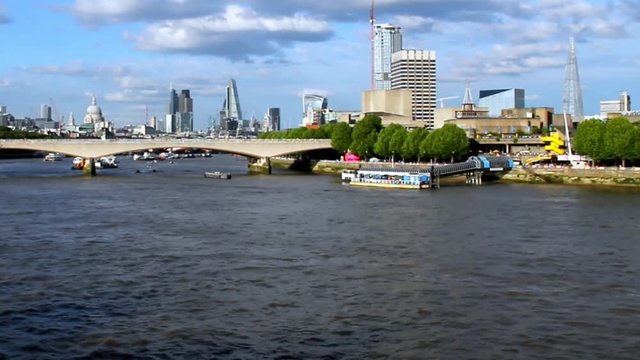 City of London in Late Afternoon Light From Hungerford Bridge