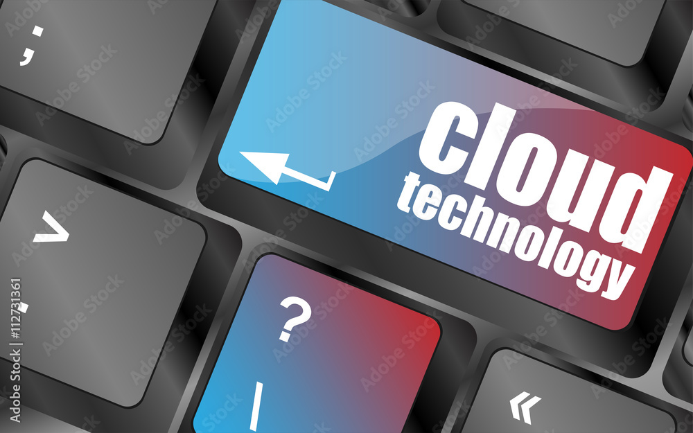Poster connect to cloud concept on button of the keyboard key vector . keyboard keys, keyboard button, keyb