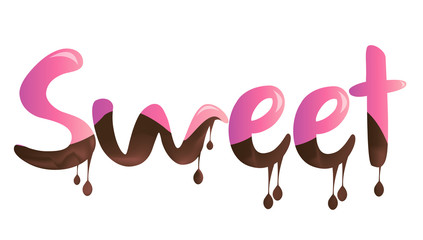 SWEET VECTOR LETTERS LOGO TYPOGRAPHY ICON CANDY DESIGN  EPS COCOA DESSERT BAKERY, PASTRY
