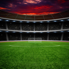 Fototapeta premium soccer stadium with the bright lights