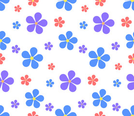 Seamless texture with flowers on a white background. Vector background for scrapbooking, greeting cards, web sites and your design