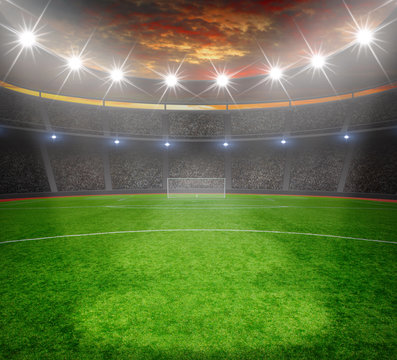  soccer stadium with the bright lights