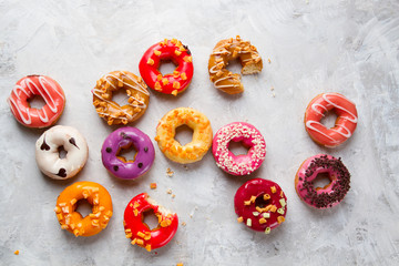 Colored assorted donuts