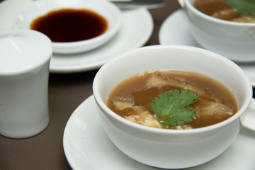  Shark Fin Soup topped with crab meat