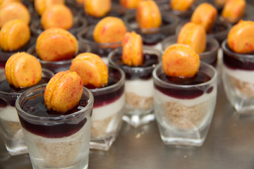  cheese mousse and blueberries filling macaroon