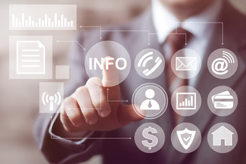 Business button INFO network web