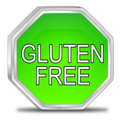 Gluten free Button - 3D illustration