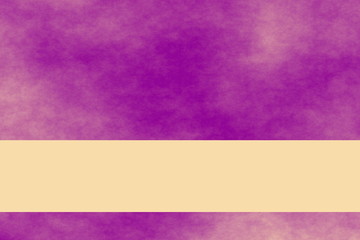 Purple and vanilla colored smoky background with vanilla colored banner