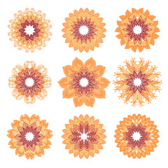 Colorful mandalas set. Mandala vector, mandala art, mandala design, mandala pattern, mandala tattoo, mandala vector. Mandala flower, mandala print, isolated mandala, cute mandala, mandala floral