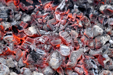 Photo Of Hot Sparking Live Coals Burning In a Barbecue