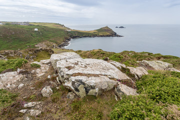 near cape cornwall england uk mining community on the coastpath