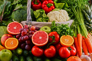 Assorted raw organic vegetables