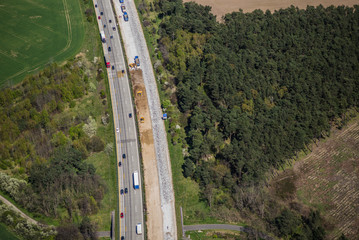 Autobahn Baustelle - Luftbild