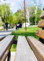 Bench in a city Park