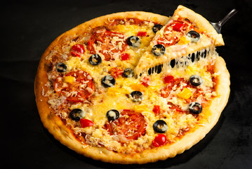 vegetarian pizza on the board
